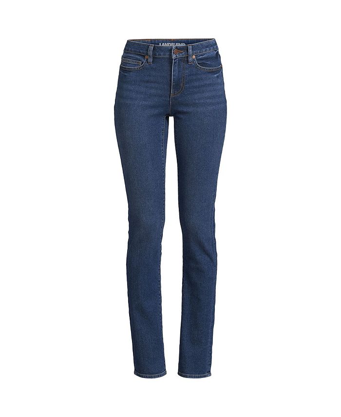 Женские прямые синие джинсы с высокой посадкой и средней посадкой Lands' End, цвет Port indigo забойная история или шахтерская глубокая