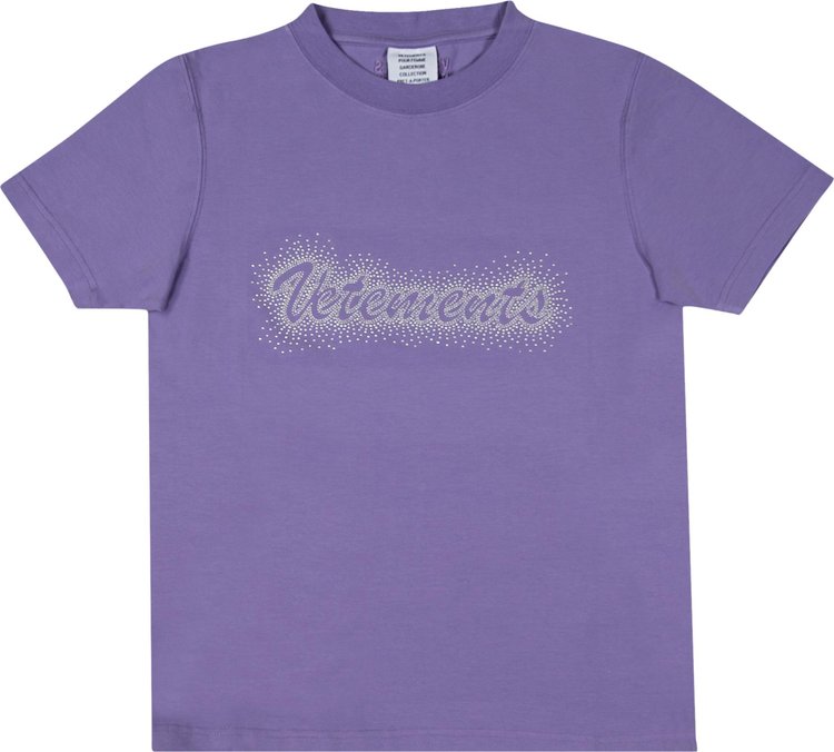 Футболка Vetements Bling Logo Fitted 'Lilac', фиолетовый
