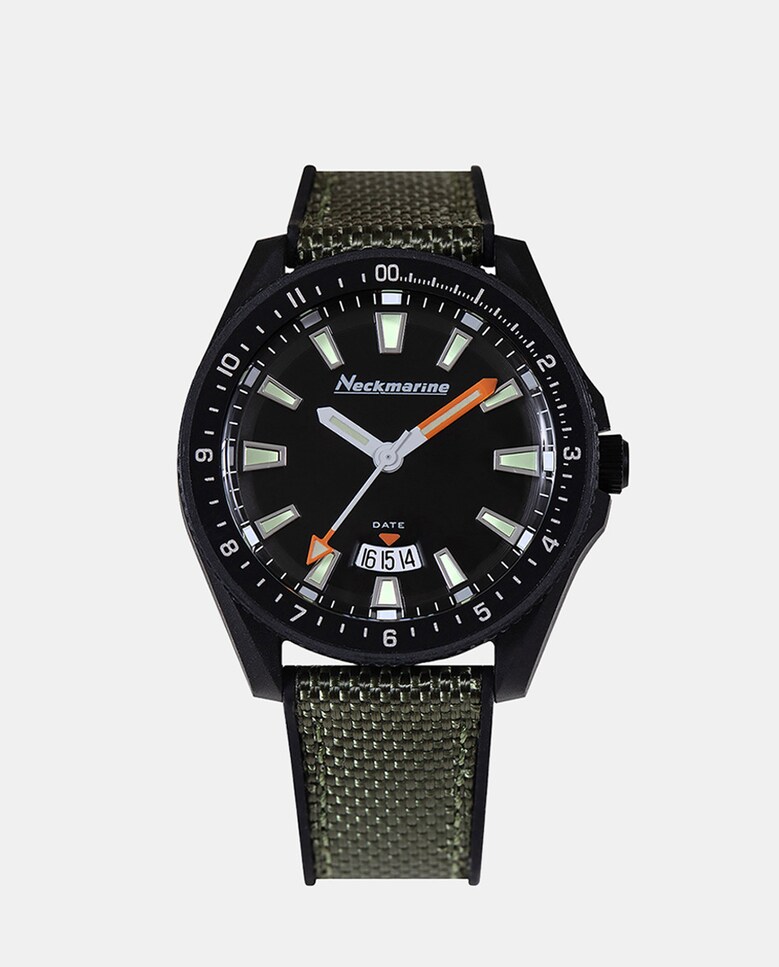 цена Мужские часы Coral Reef NM-X4776M10 из зеленой смолы и нейлона Neckmarine, зеленый