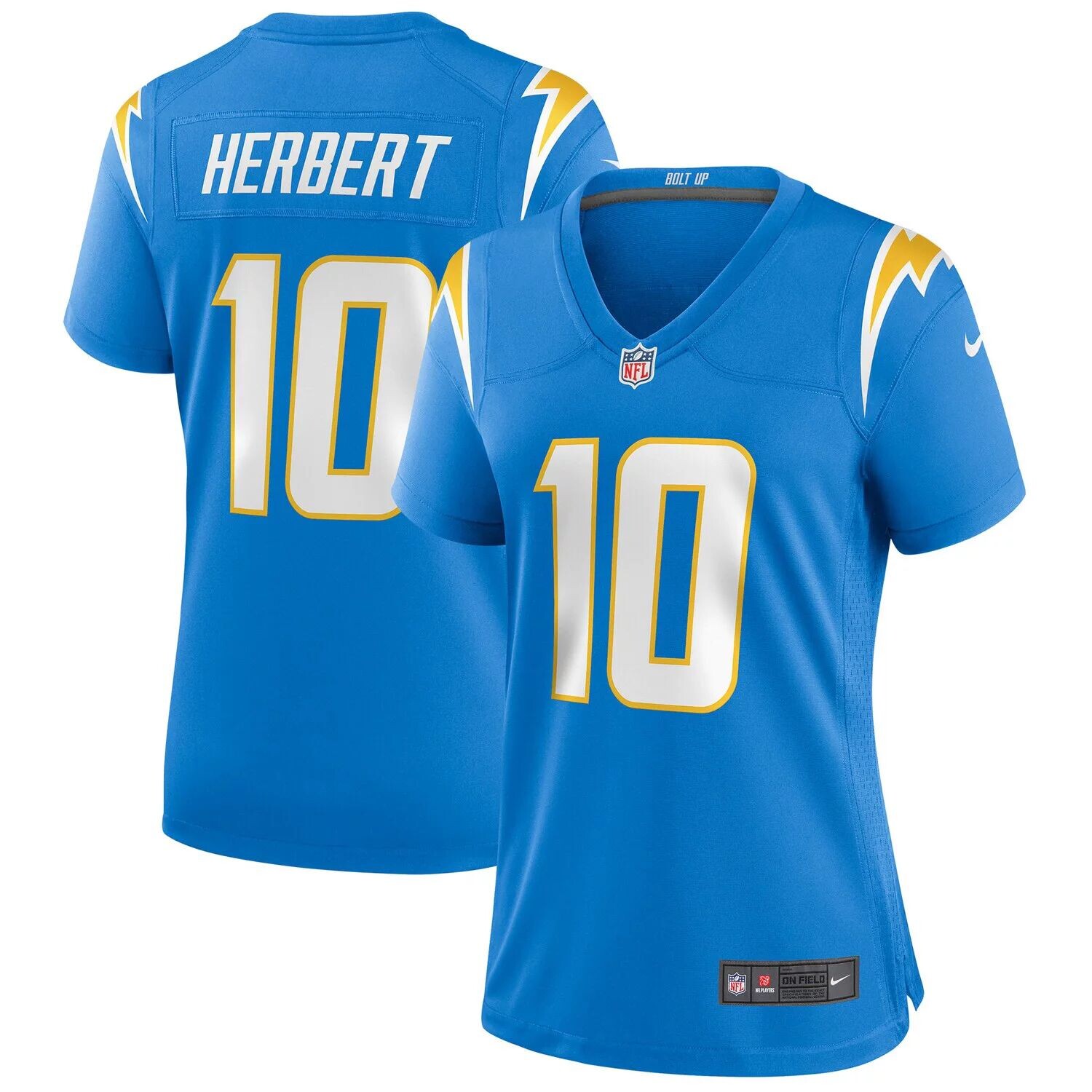 

Женское джерси Nike Justin Herbert Powder Blue Los Angeles Chargers первого раунда драфта НФЛ 2020 года Nike