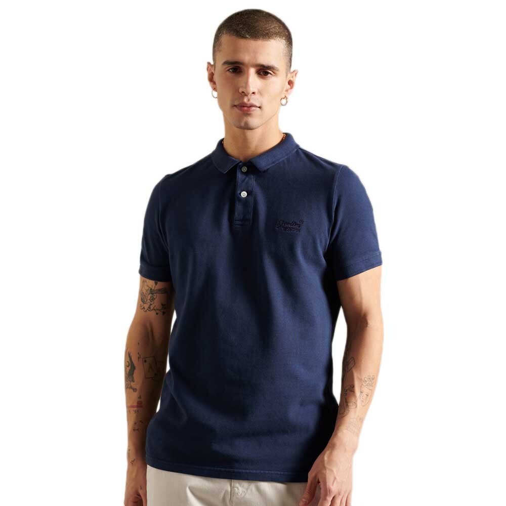 

Поло Superdry Classic Vintage Destroy, синий