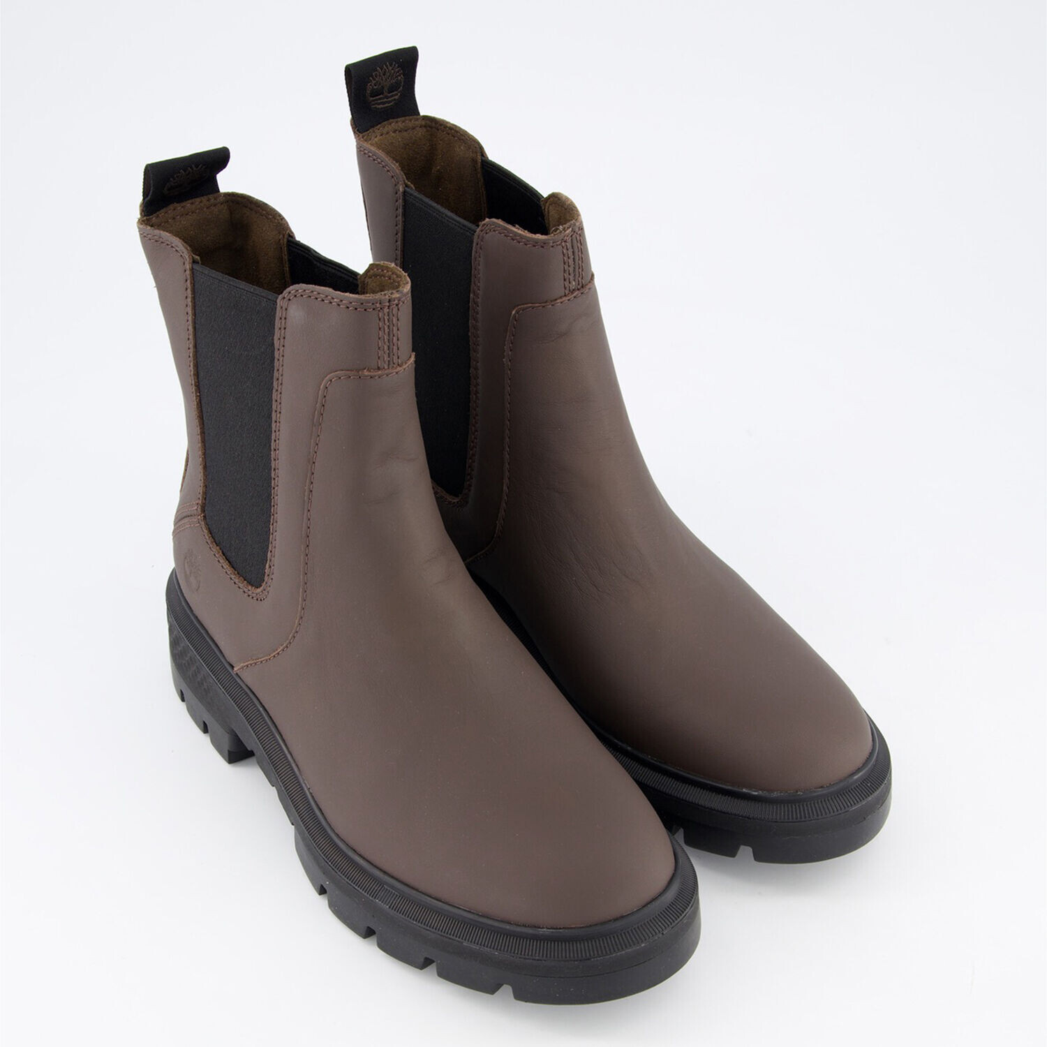 

Коричневые сапоги на плоской подошве Timberland