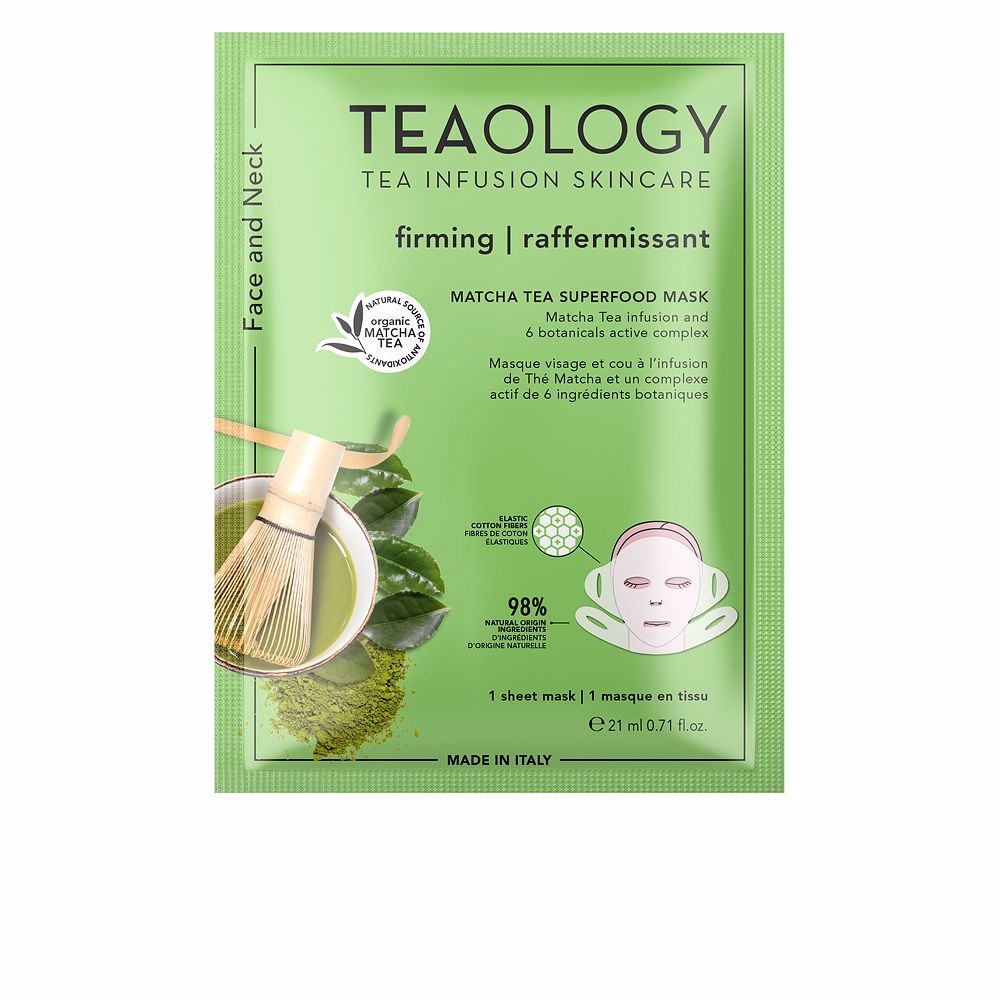 Маска для лица Face and neck matcha tea superfood mask Teaology, 21 мл