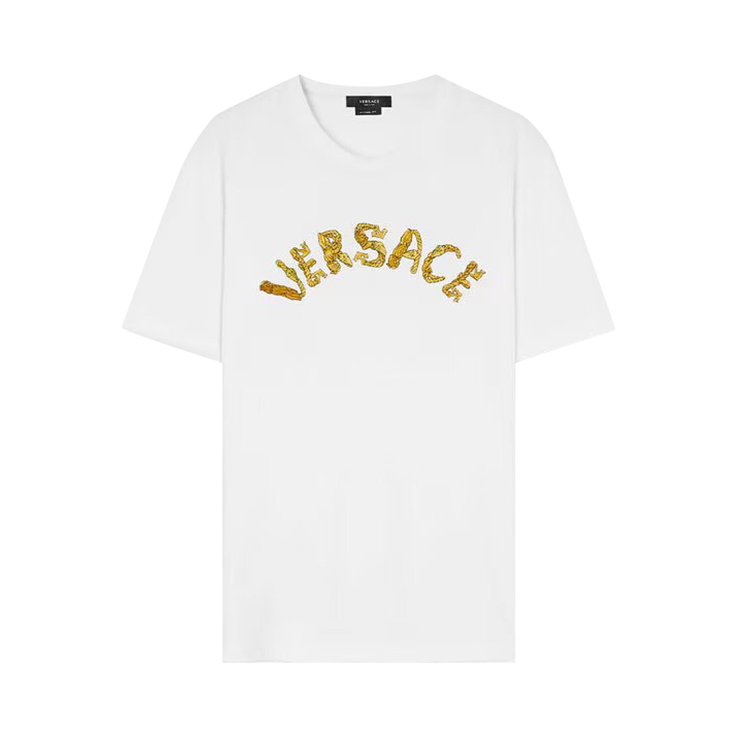 

Футболка из джерси с вышитым логотипом Versace, цвет Оптический белый