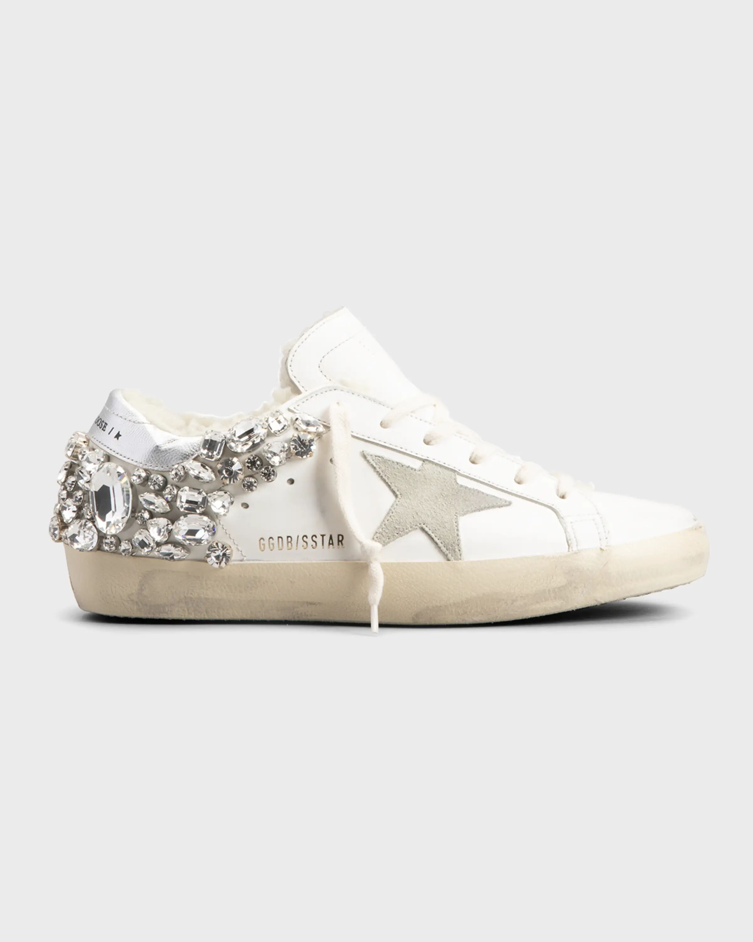 

Кроссовки Superstar Crystal из овчины Golden Goose, цвет White/Ice/Silver