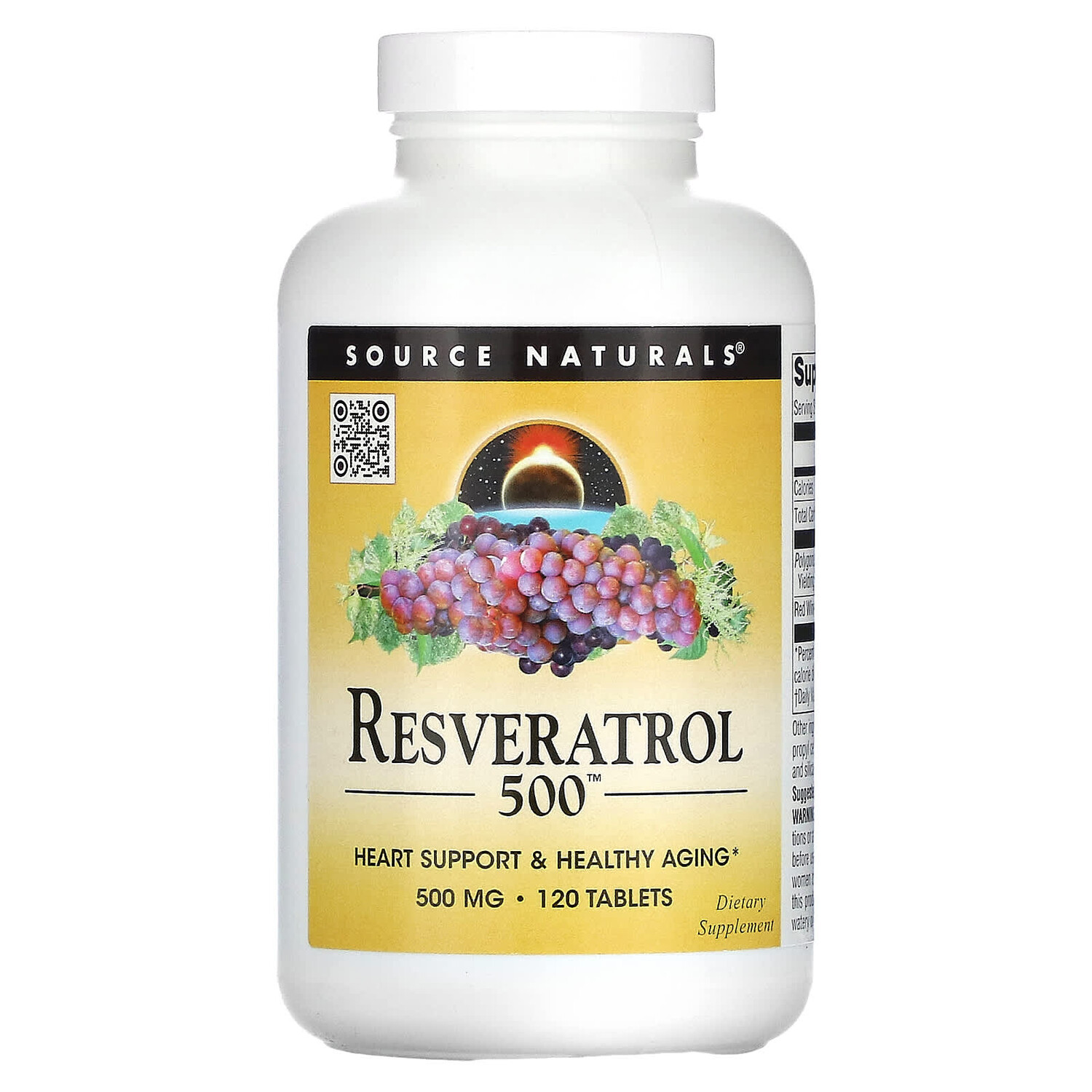 

Ресвератрол, 500 мг, 120 таблеток, Source Naturals