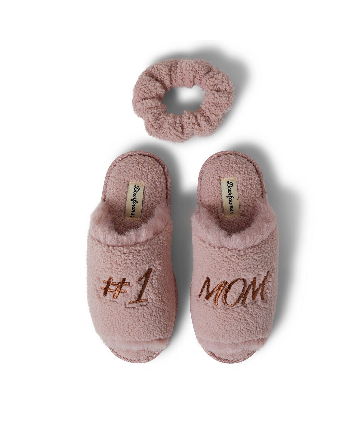 

Женские шлепанцы Louise Teddy с набором резинок для волос Dearfoams