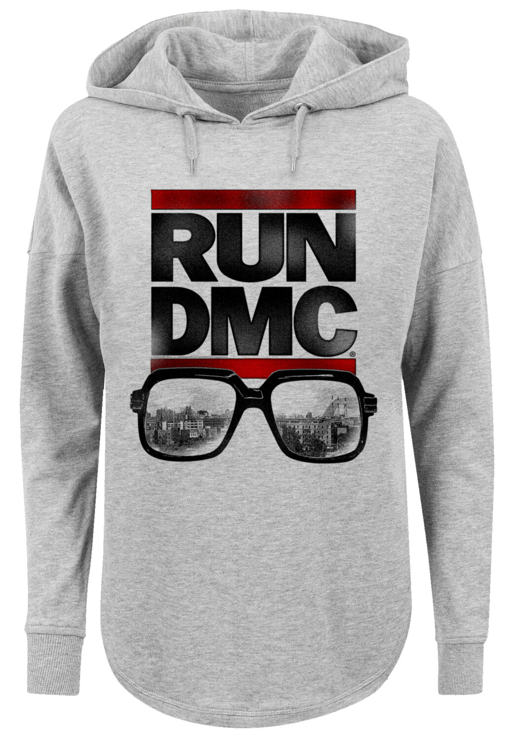 

Толстовка F4NT4STIC Oversized Hoodie Run DMC Hip Hop Music Band NYC, серый