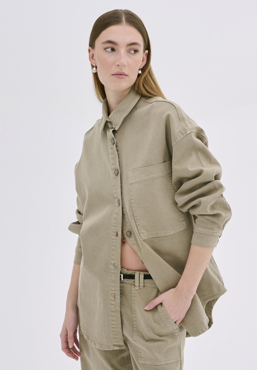 

Блузка-рубашка LARA My Essential Wardrobe, цвет silver sage washed