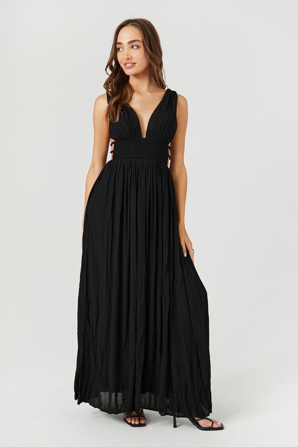 

Платье макси с глубоким вырезом Forever 21, черный