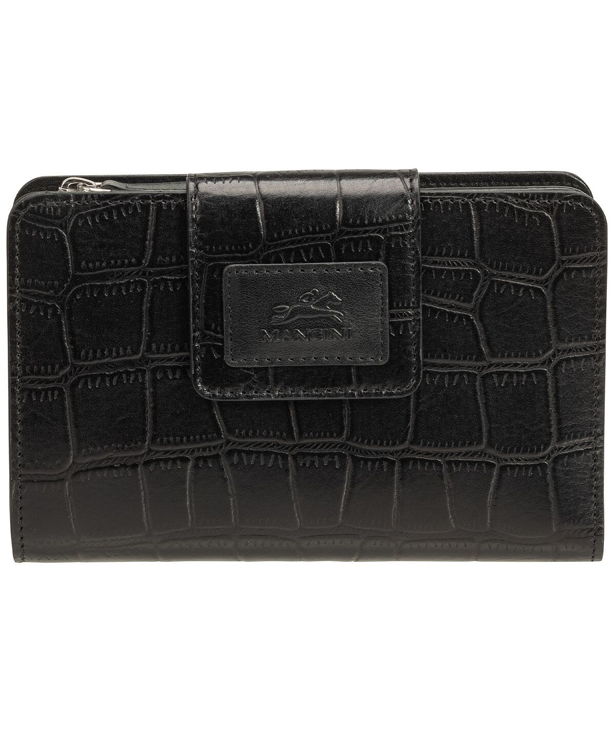 

Женский мини-клатч-клатч с RFID-защитой Croco Collection Mancini, черный
