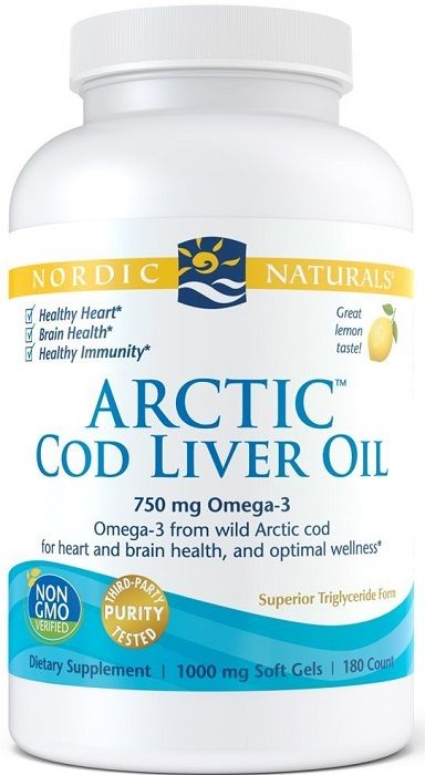 Nordic Naturals Arctic Cod Liver Oil 750 Mg LEMON масло печени трески в капсулах, 180 шт. омега 3 solgar cod liver oil в капсулах 100 шт