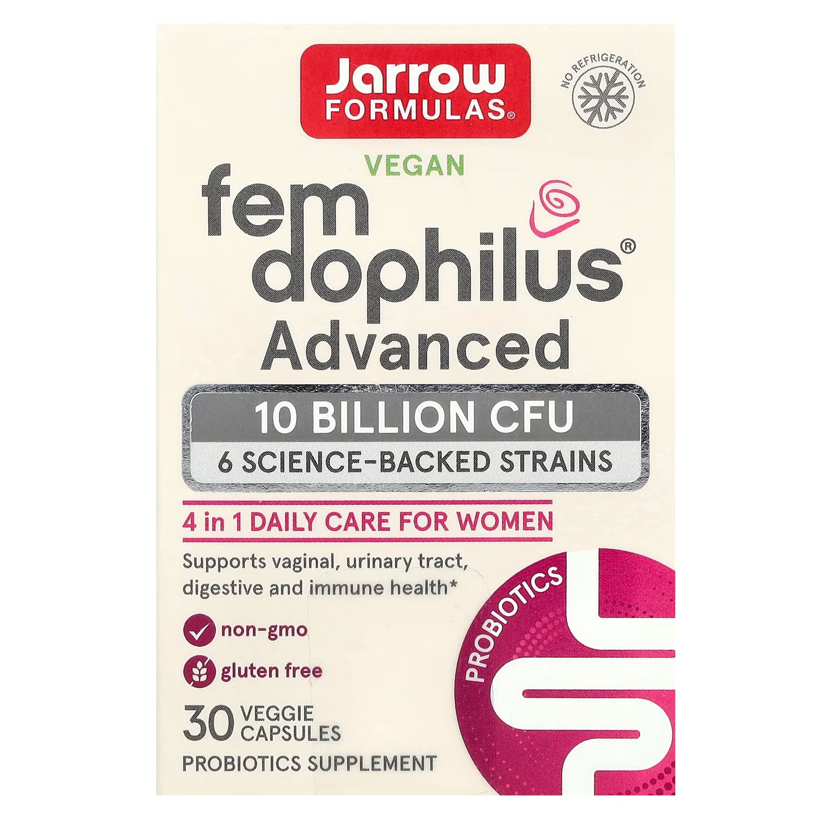 пероральная добавка jarrow formulas vegan fem dophilus 30 растительных капсул Jarrow Formulas Vegan Fem Dophilus Advanced, 30 капсул