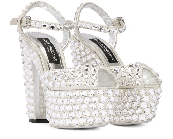 

Атласные платформы с плавкими стразами Dolce & Gabbana