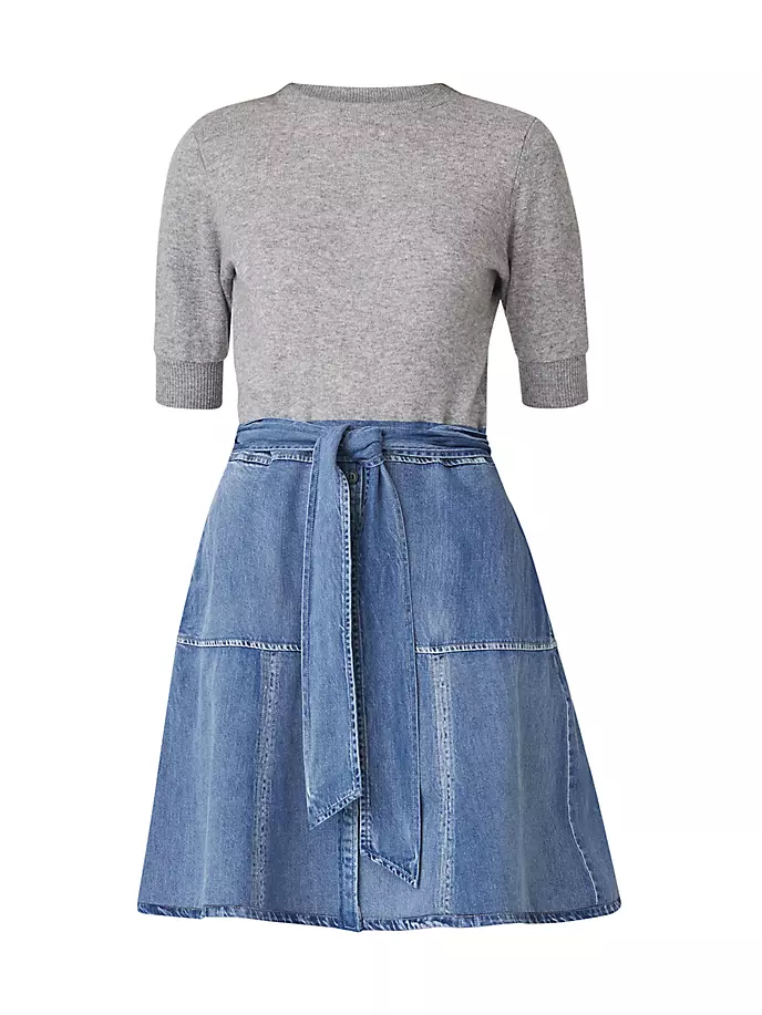 

Платье Lima Mix Media с завязкой на талии Shoshanna, цвет heather grey denim