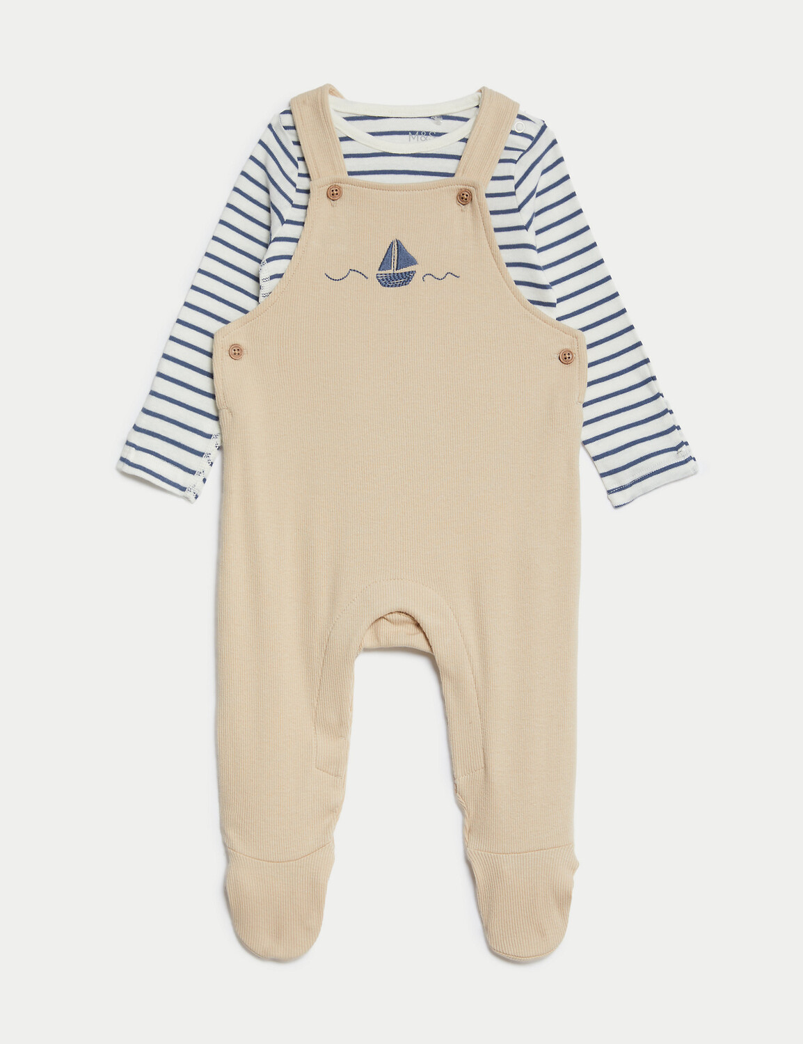 

Костюм-лодочка в полоску из 2 предметов (от 7 фунтов до 1 года) Marks & Spencer