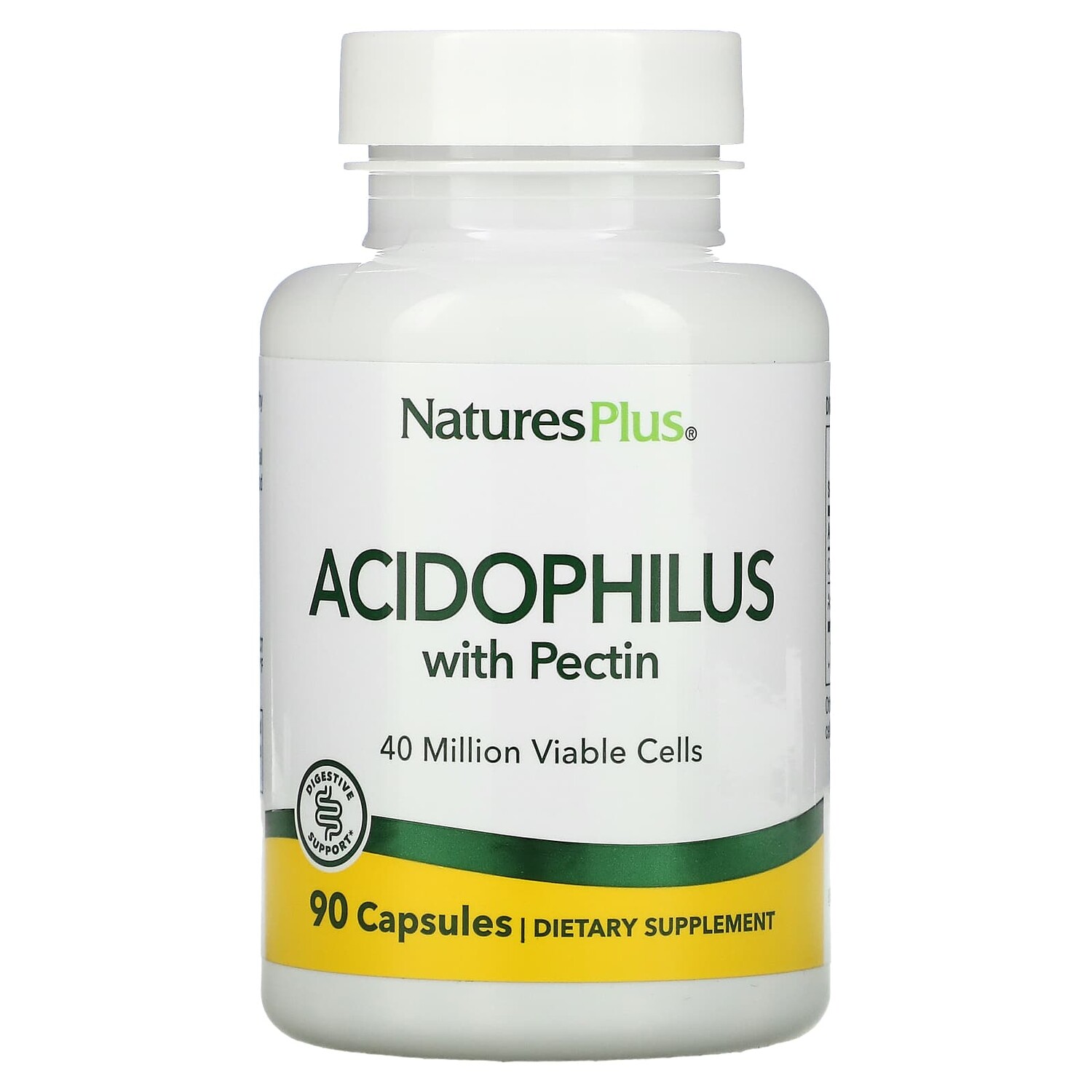 

Ацидофильные бактерии с пектином, 90 капсул, NaturesPlus