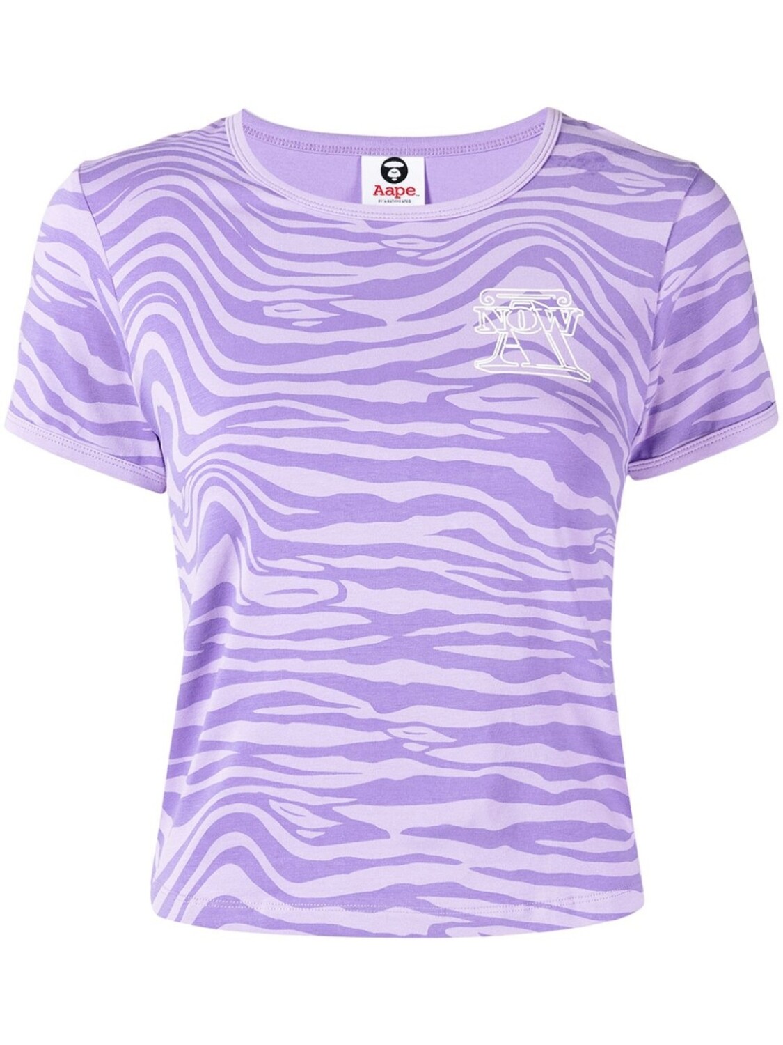 

A Bathing Ape футболка с зебровым принтом и логотипом, фиолетовый