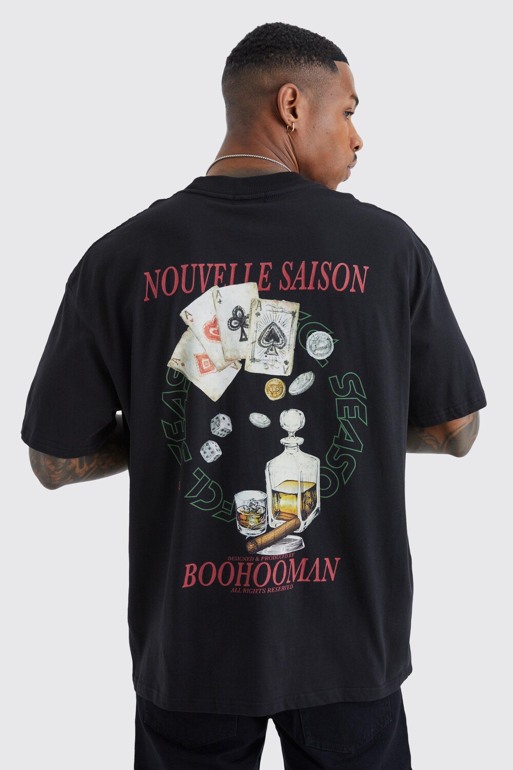 

Футболка оверсайз nouvelle saison с графикой Boohoo, черный