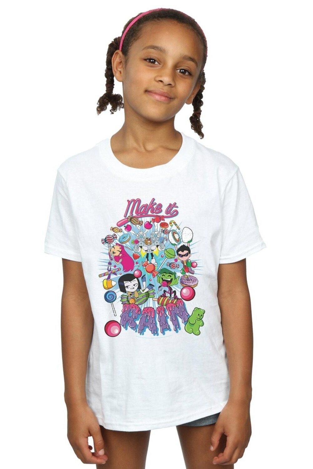 

Хлопковая футболка Teen Titans Go Make It Rain DC Comics, белый