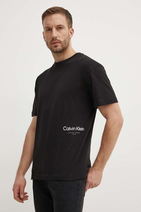 

Хлопковая футболка Calvin Klein, черный