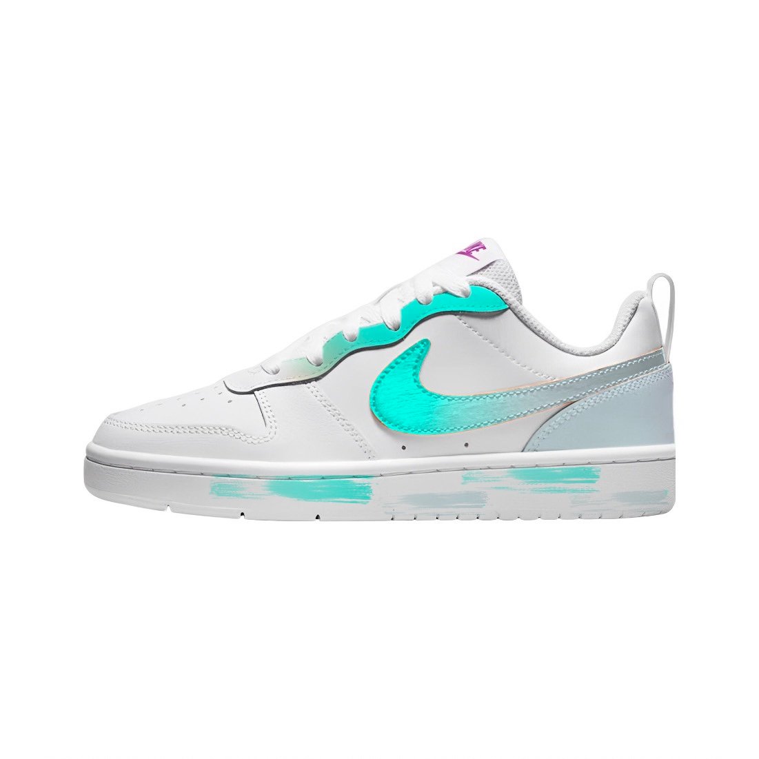 

Кроссовки Nike Court Borough Skateboarding Shoes Women's Low-top White/Turquoise, голубой