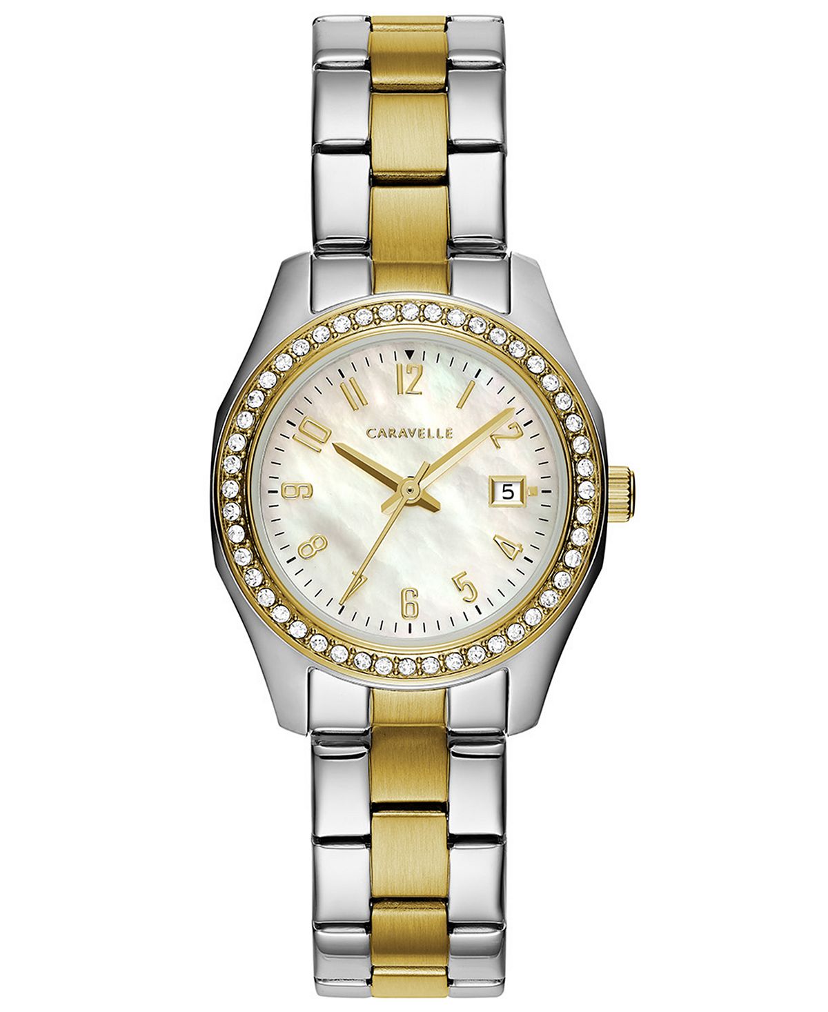 цена Женские двухцветные часы-браслет из нержавеющей стали, 28 мм Caravelle