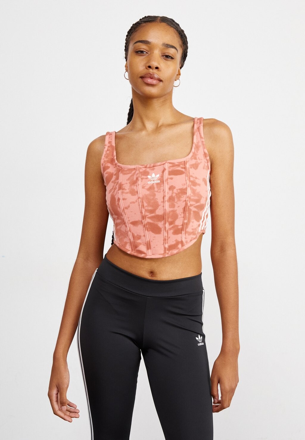 

Топ CORSET adidas Originals, цвет clay/magic earth