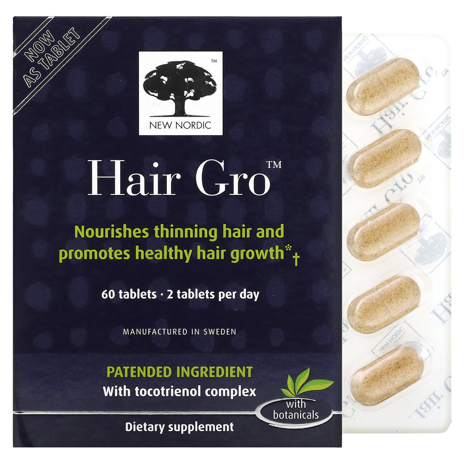 

Hair Gro, 60 капсул, New Nordic US Inc