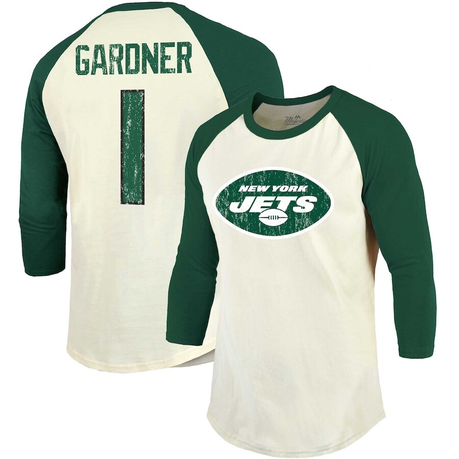 

Футболка с именем и номером Majestic Threads New York Jets, кремовый