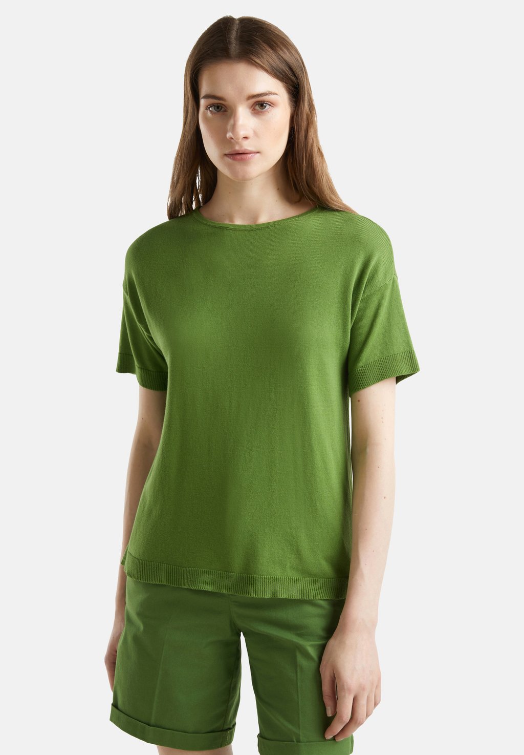 цена Базовая футболка SHORT SLEEVE United Colors of Benetton, цвет green