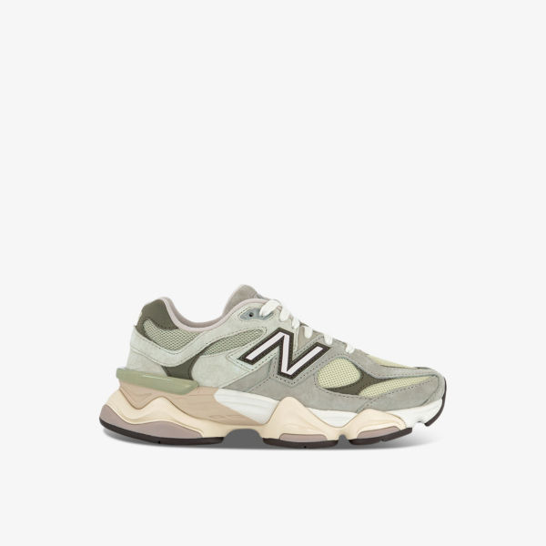 

9060 кроссовки из кожи и сетки с фирменной нашивкой New Balance, зеленый