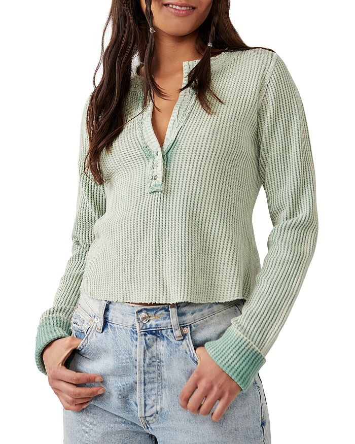 

Вафельный вязаный топ Colt Henley Free People