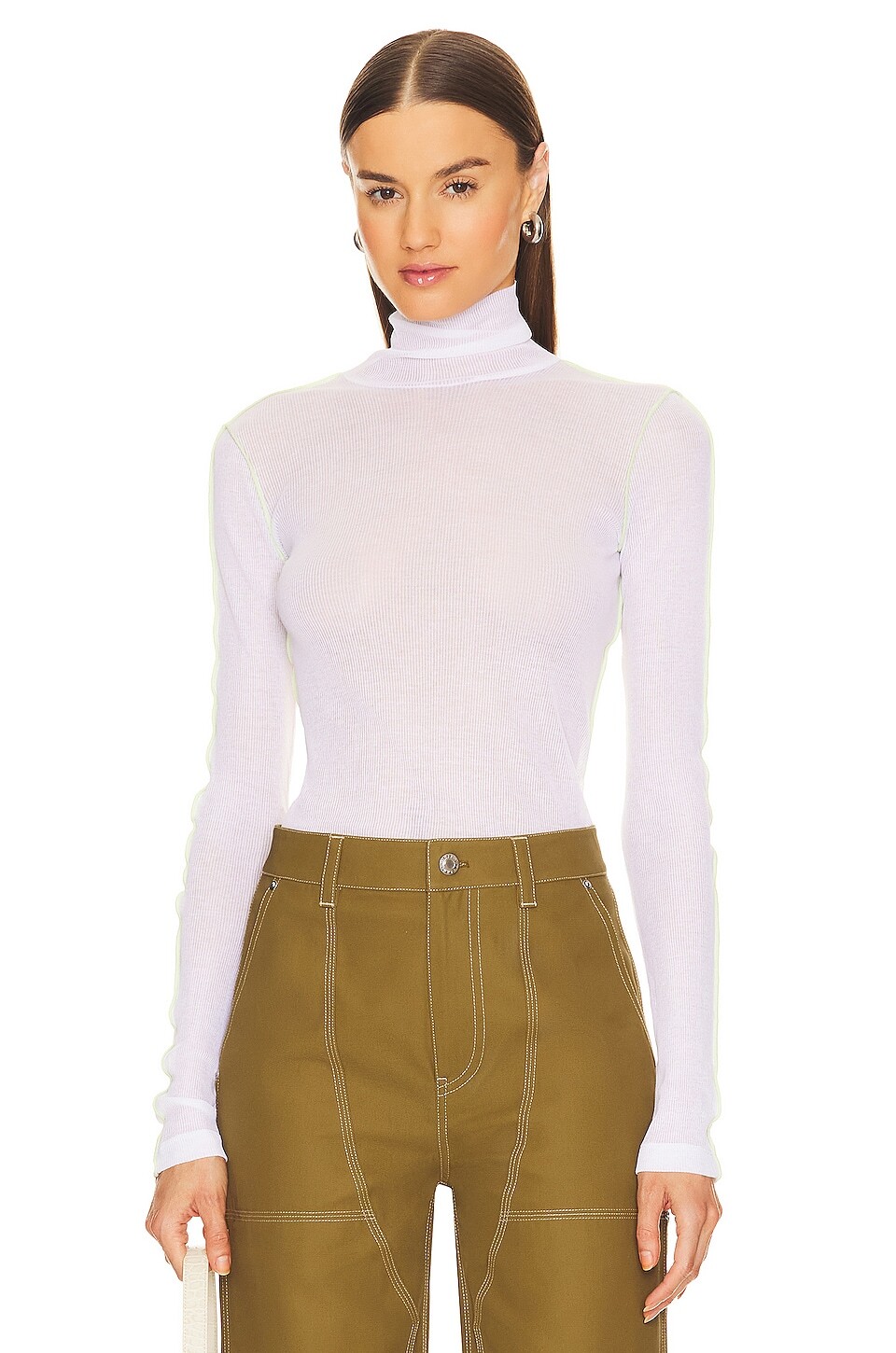 

Топ Helmut Lang Sheer Rib, белый