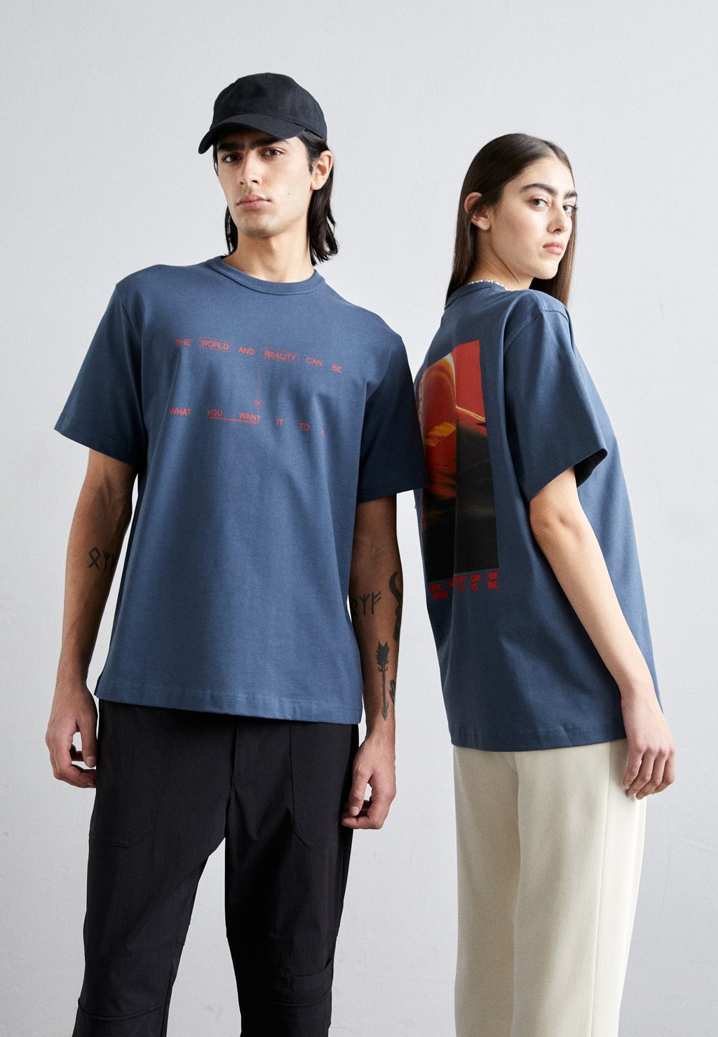 Футболка с принтом Outer Tee Unisex Helmut Lang, цвет prussian blue