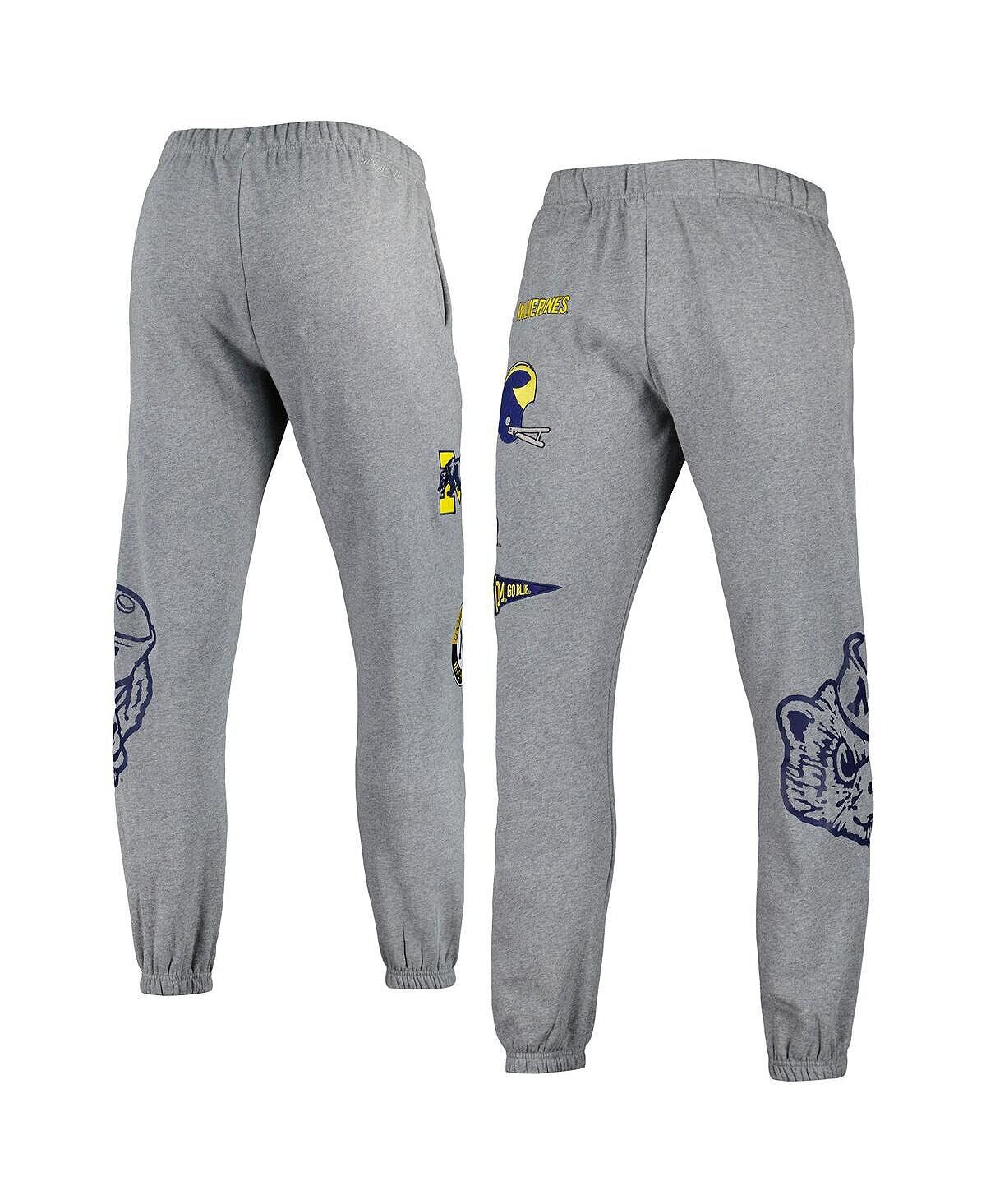 

Мужские флисовые спортивные штаны Heather Grey Michigan Wolverines City Collection Mitchell & Ness