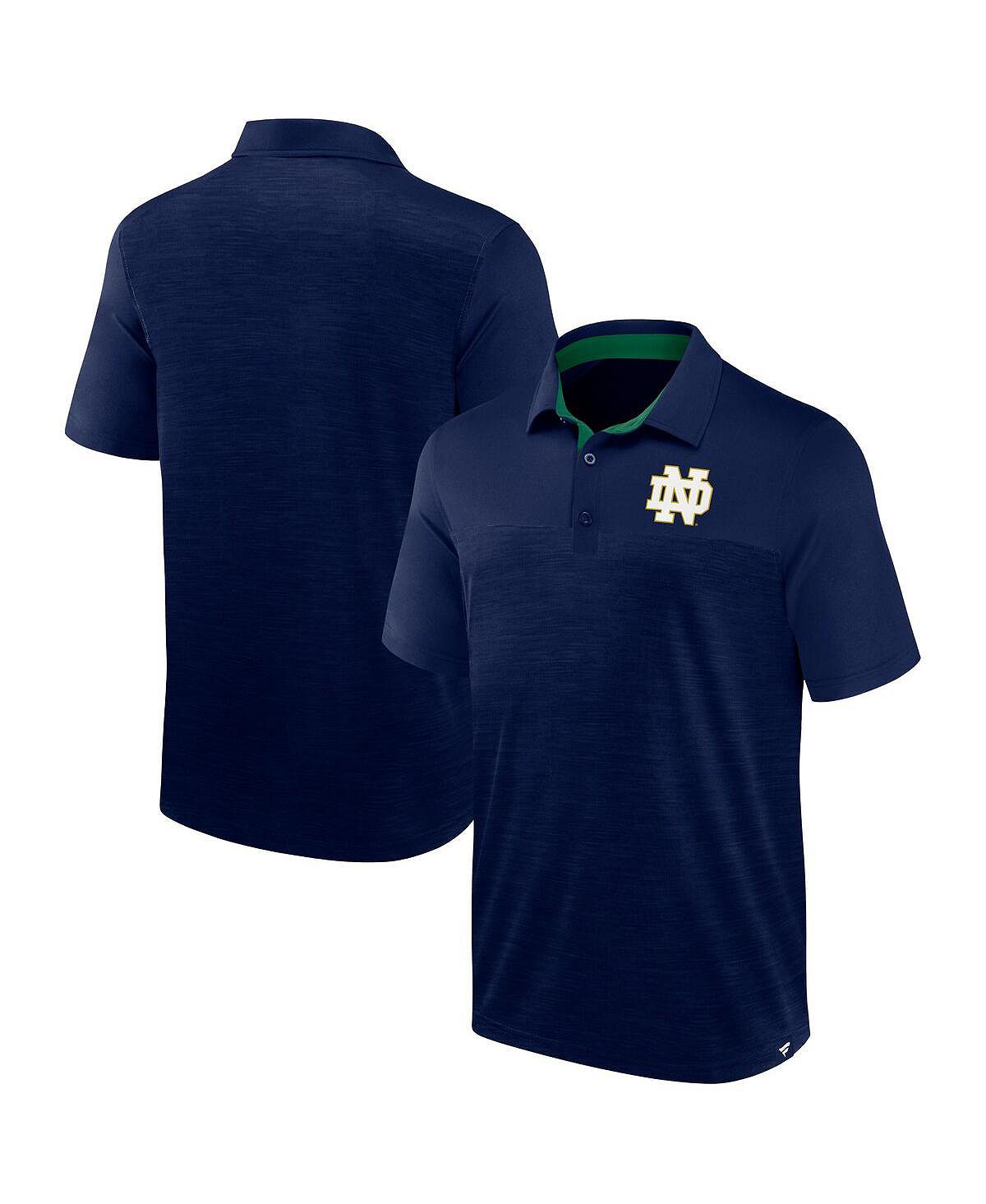 Мужская классическая рубашка-поло с фирменным логотипом Heather Navy Notre Dame Fighting Irish Classic Homefield Fanatics