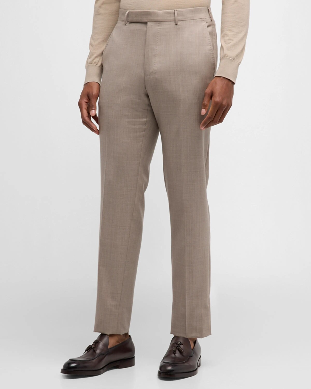 

Мужские классические брюки Trofeo из твила ZEGNA, цвет Medium Brown Solid