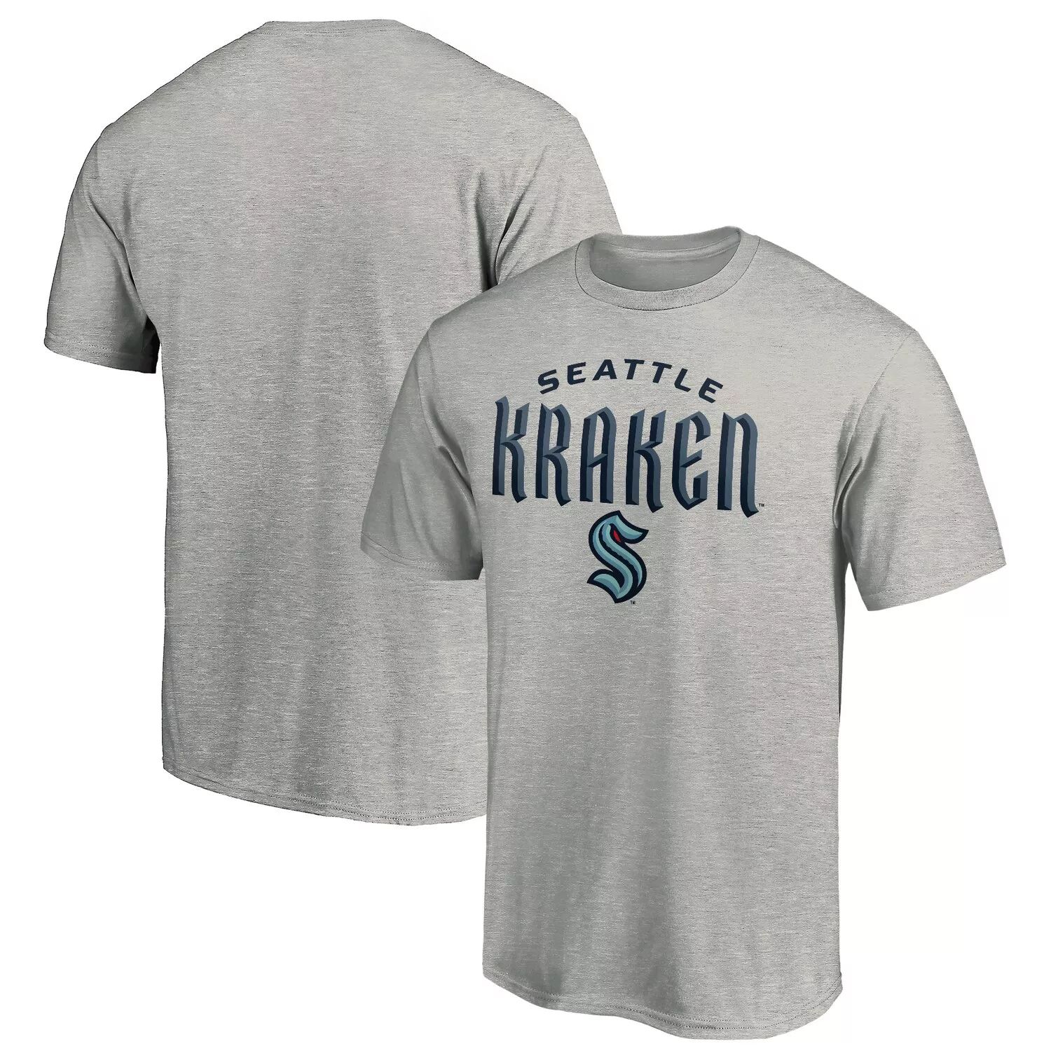 Мужская футболка Fanatics с логотипом Heather Grey Seattle Kraken Team Lockup
