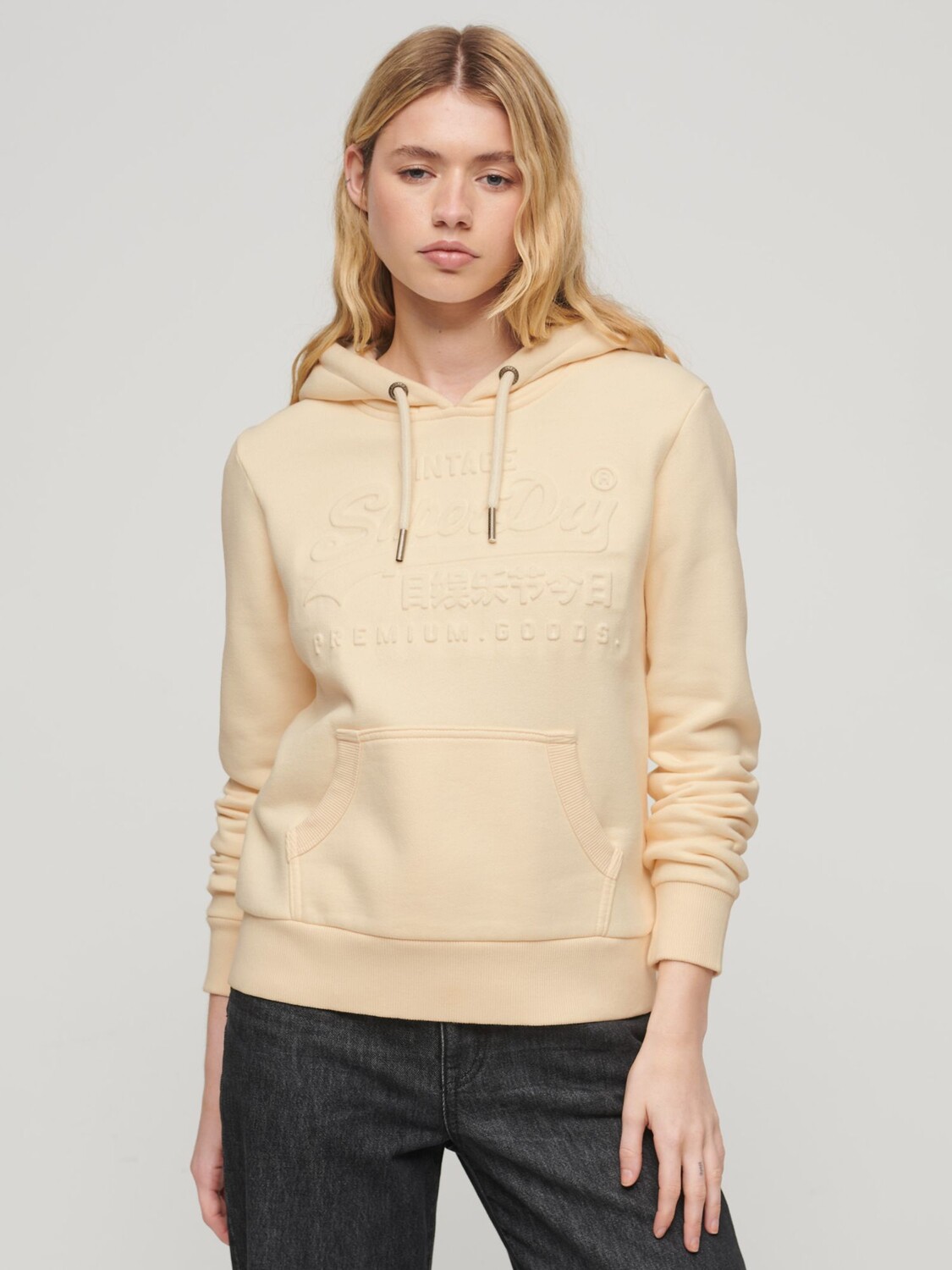 

Толстовка с тисненым винтажным логотипом Superdry, рис белый