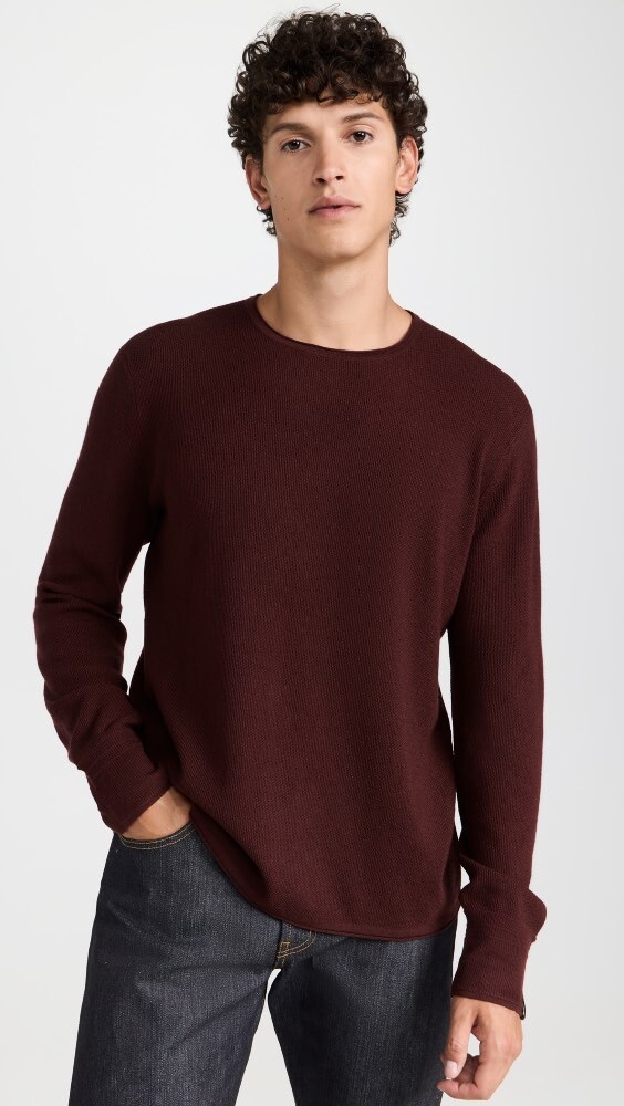 

Футболка Rag & Bone Martin Merino Crew, бордовый