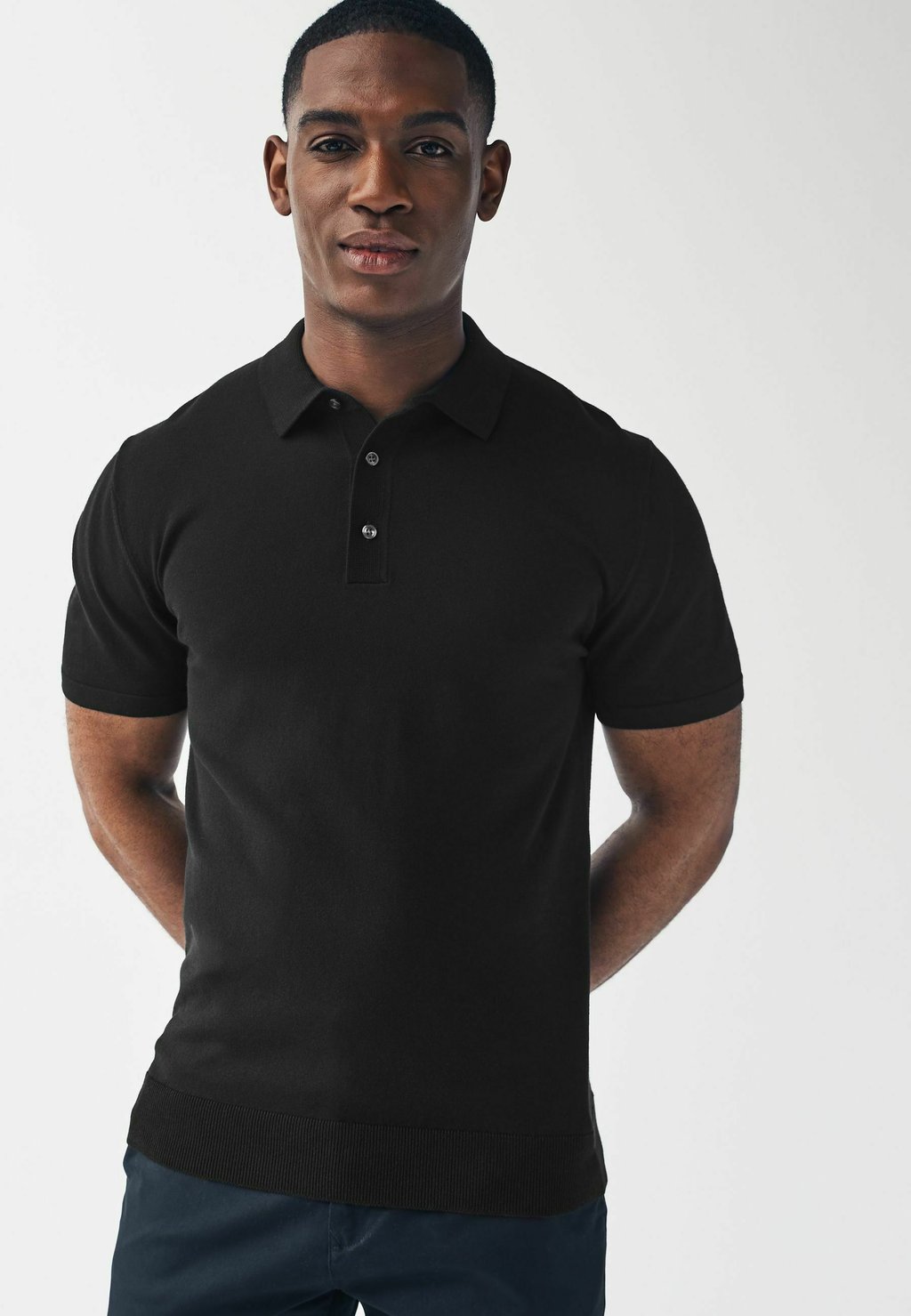 Рубашка-поло SHORT SLEEVE REGULAR FIT Next, цвет black рубашка поло short sleeve regular fit next цвет neutral