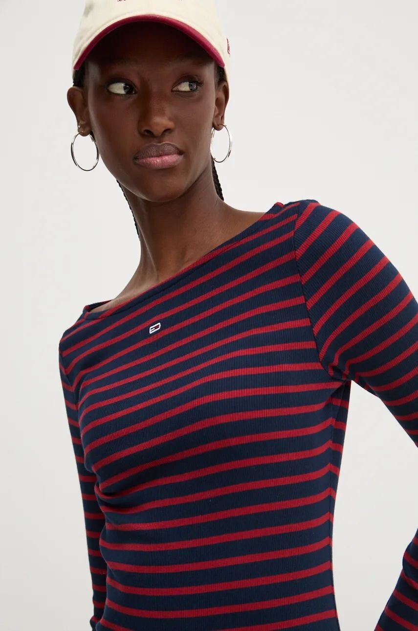 

Рубашка Tommy Jeans с длинными рукавами, темно-синий