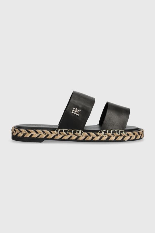 

Кожаные шлепанцы TH LEATHER FLAT ESP SANDAL Tommy Hilfiger, черный