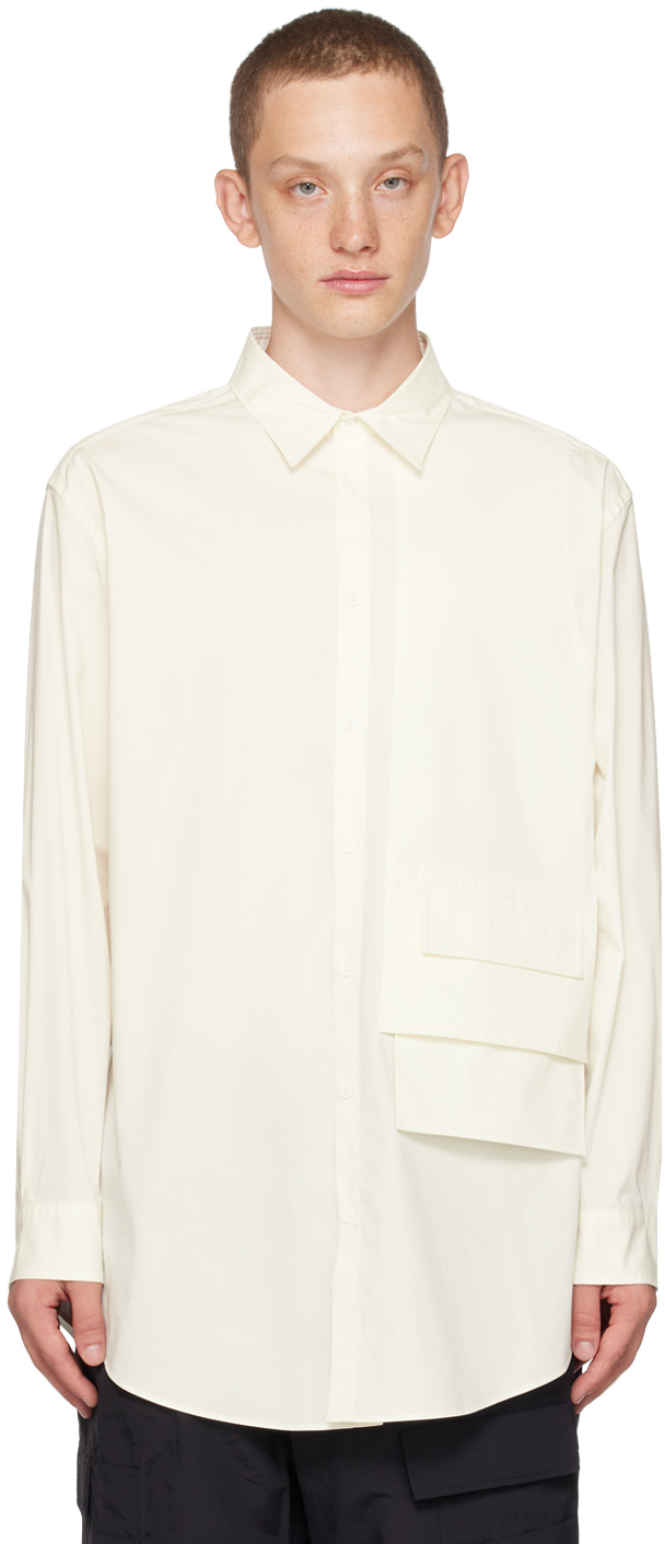 Бело-белая многослойная рубашка Y-3 цена и фото