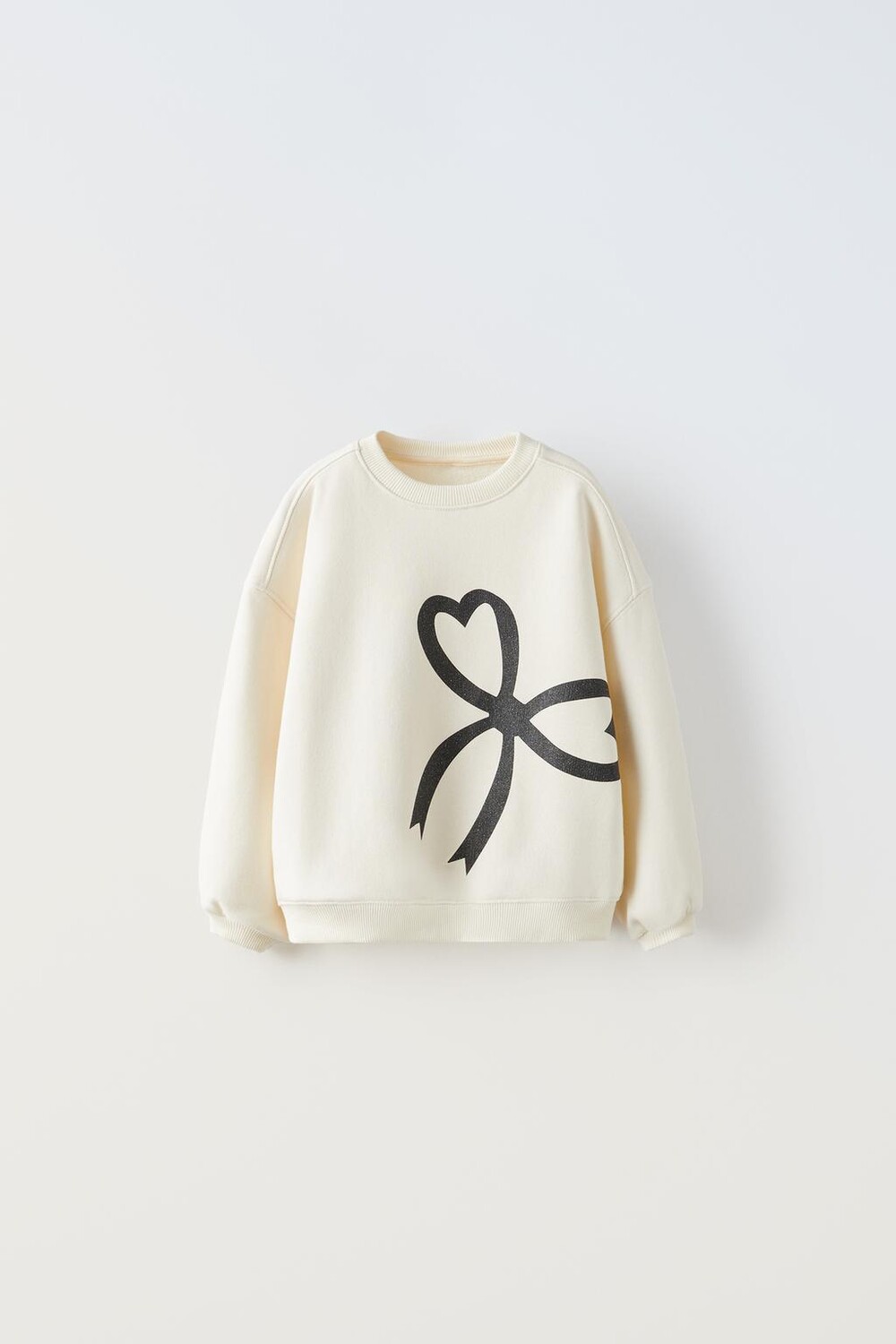 

Свитшот с принтом и блестящим бантом ZARA, экрю