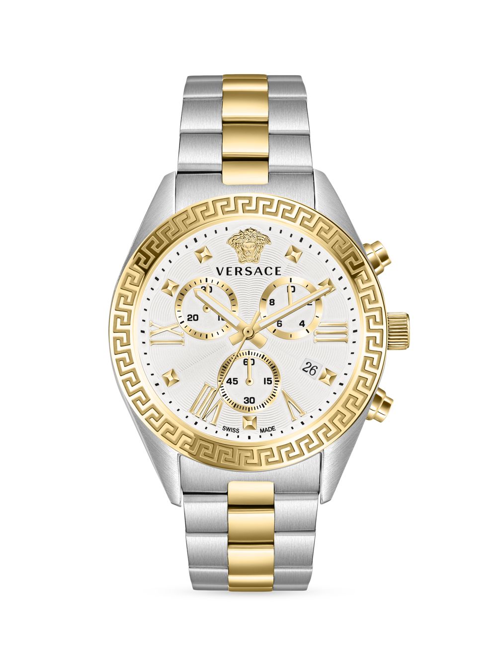 

Двухцветные часы Greca Chrono из нержавеющей стали Versace