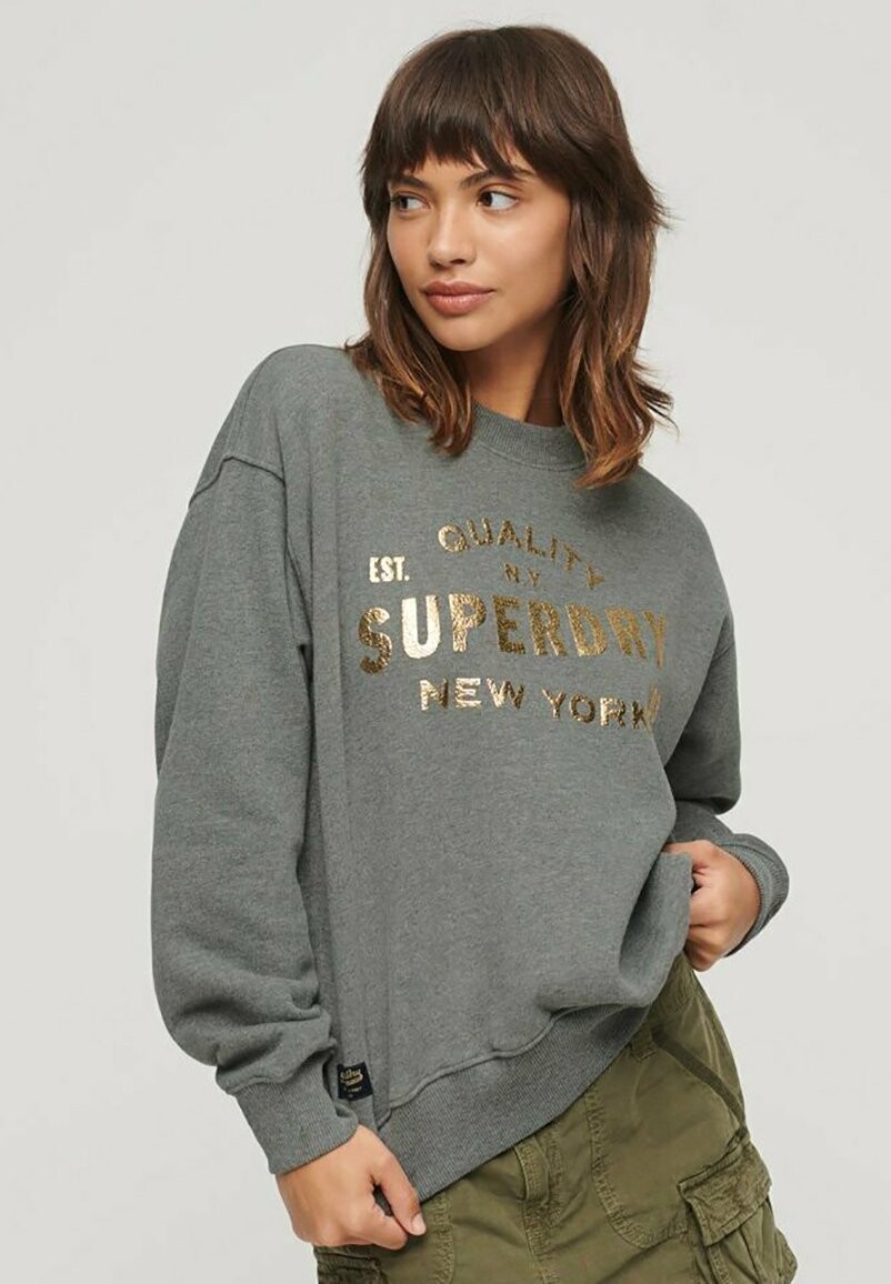 

Толстовка Superdry LUXE METALLIC LOGO, цвет rich charcoal marl