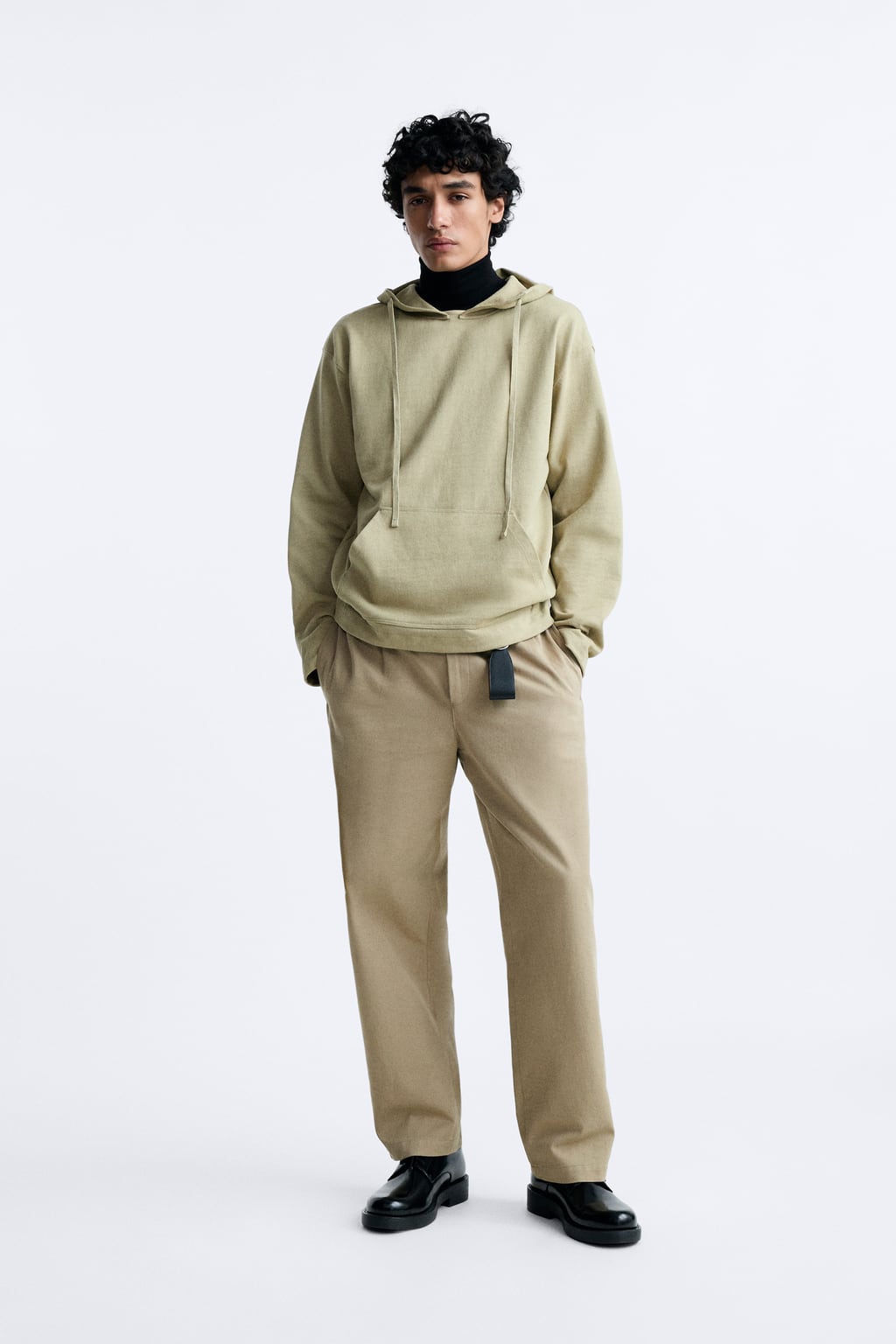 

Выцветшая толстовка с капюшоном ZARA, бежевый