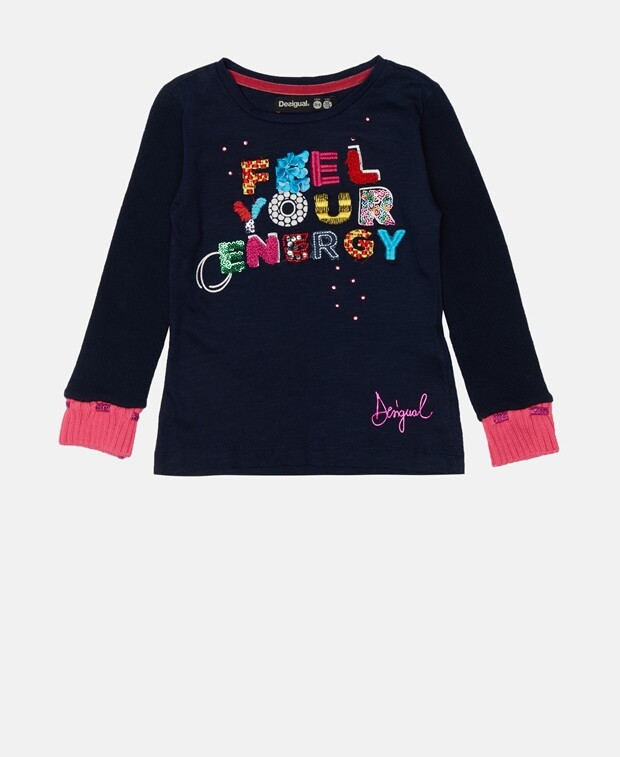 

Топ с длинными рукавами Desigual, темно-синий